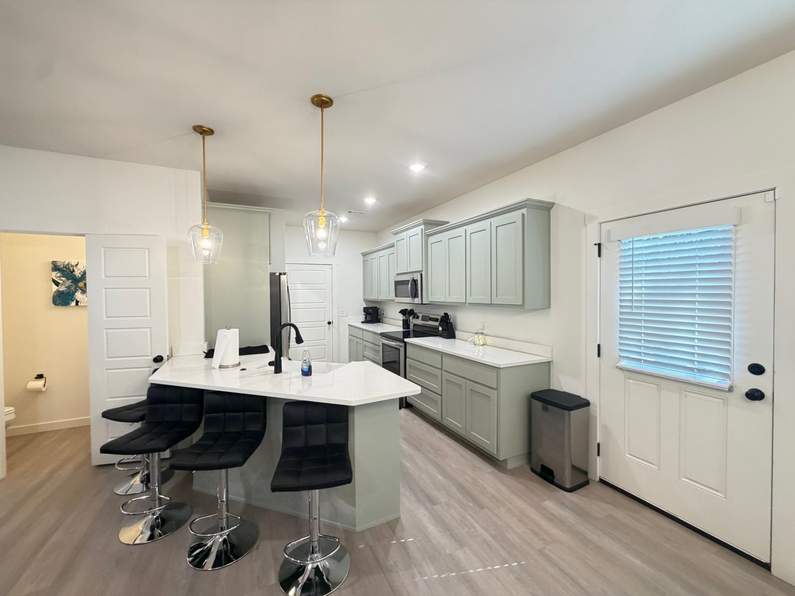 Kitchen island and seating
