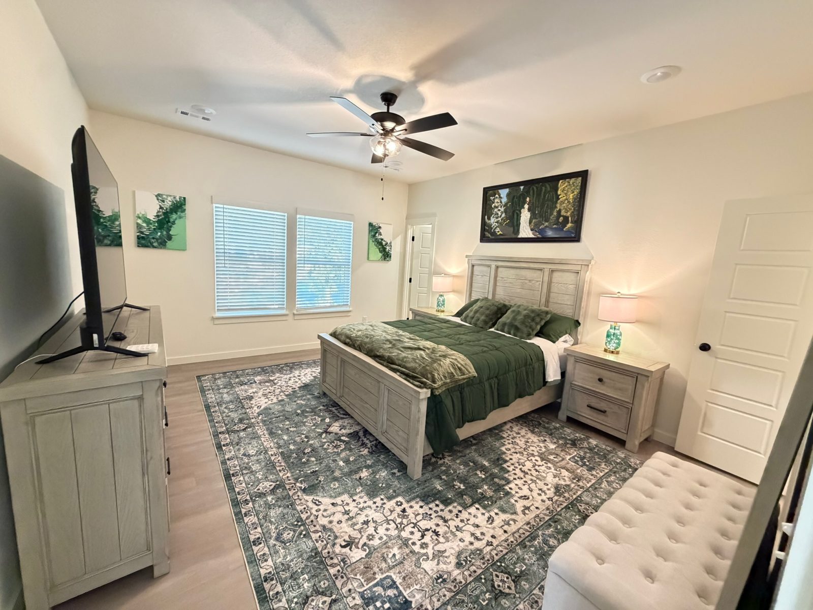 Another view of the green bedroom
